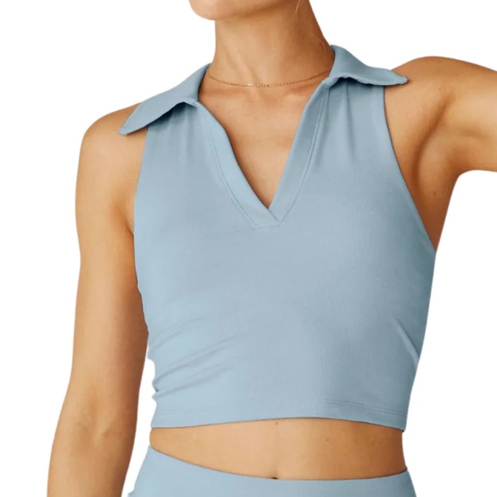 Beyond Yoga Heather Ribbed Prep Cropped Tank